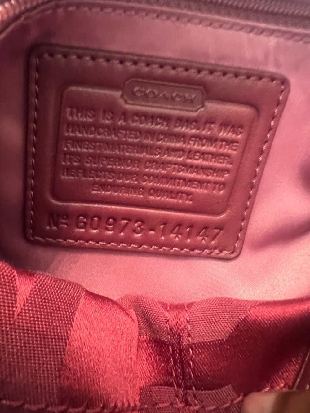 Coach Pink Signature Satchel with Leather Trim - Picture 2 of 11
